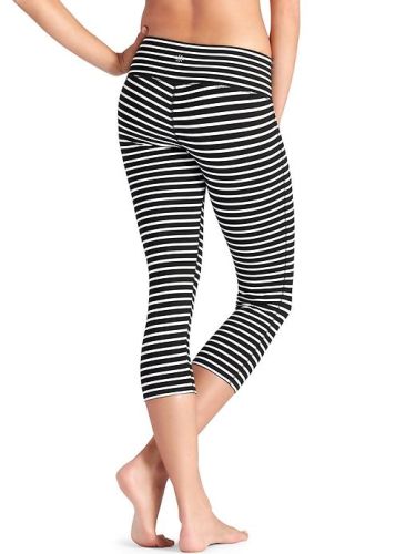 athleta black and white striped leggings