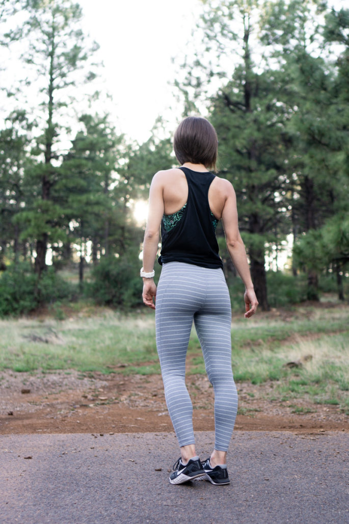 athleta black and white striped leggings