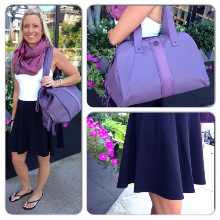lululemon-power-play-dress-black-white-purple-fog-two-times-yogi-bag