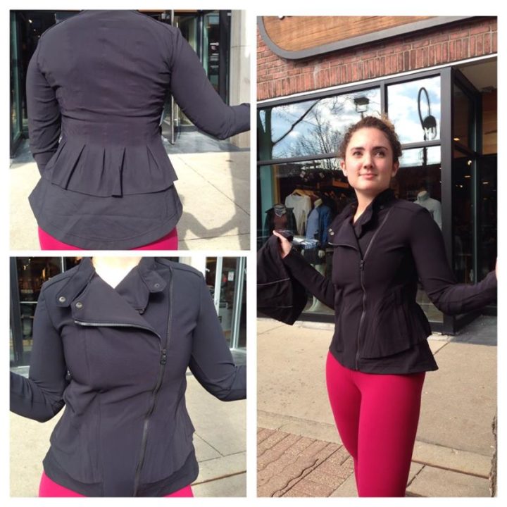 lululemon black bust a move asymmetrical moto jacket