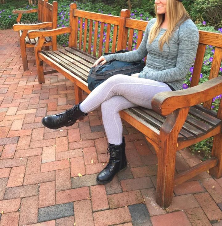 lululemon heathered fuel green swiftly long sleeve white herringbone run turn around tights