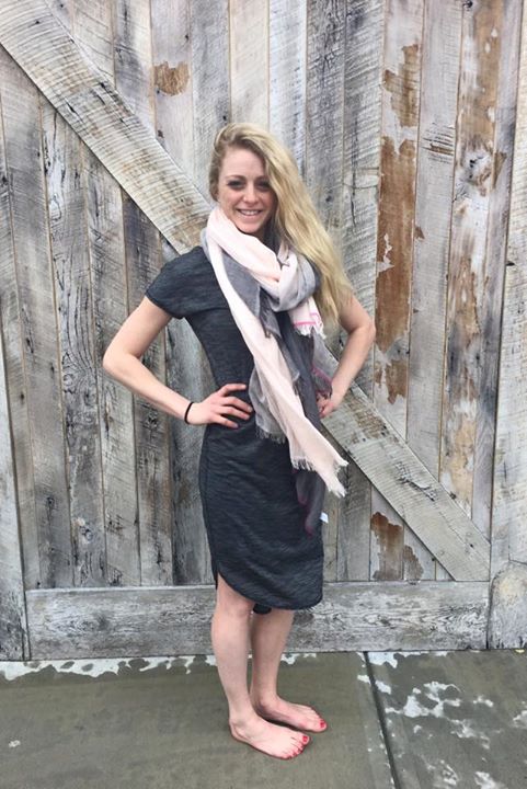 Lululemon black retreat dress pink warrior scarf