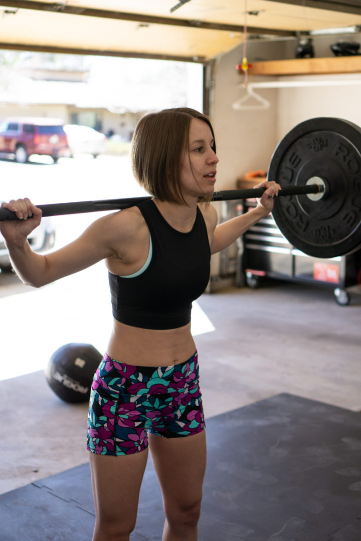 Strength training workout outfit