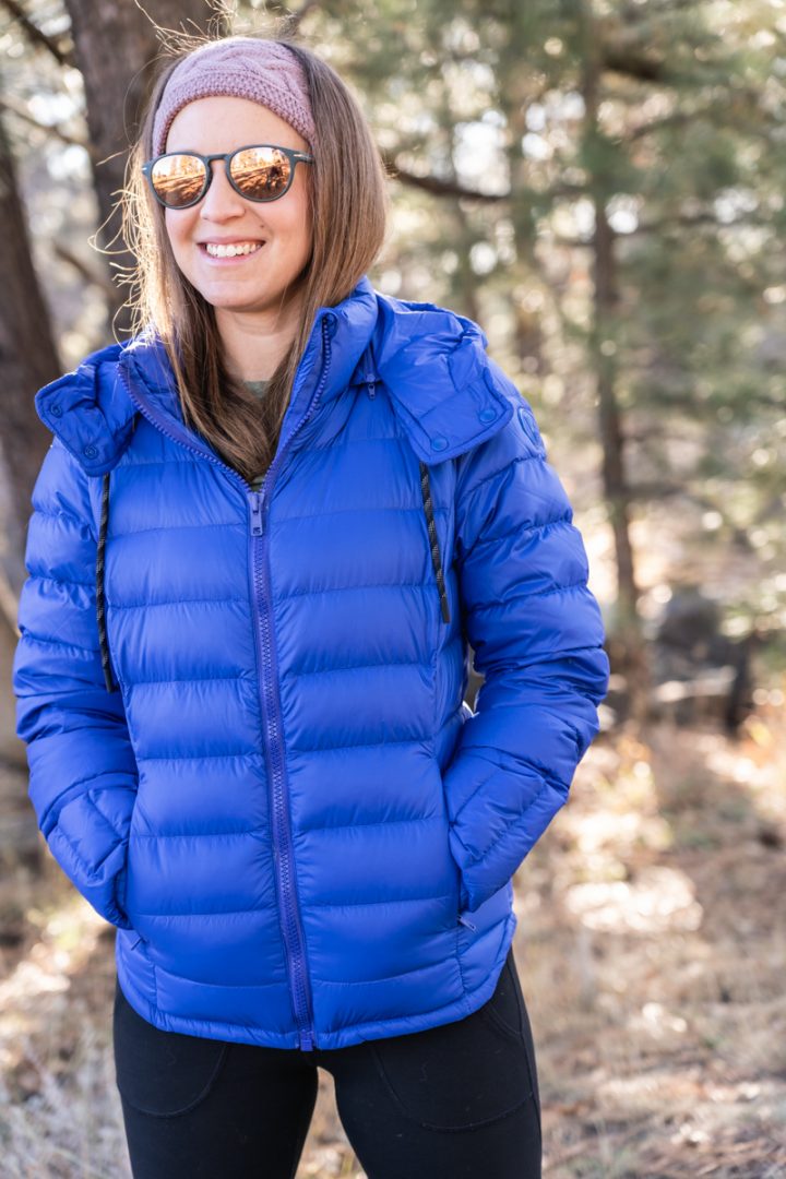 Lole Emeline down jacket review in cobalt blue
